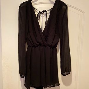 Black long sleeve romper